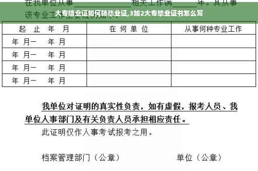 大专结业证如何转毕业证,3加2大专毕业证书怎么写