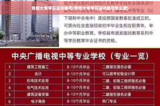 党校大专学历证书编号(党校大专学历证书编号怎么查)