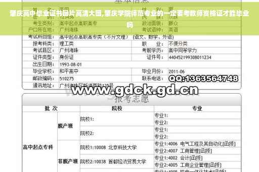 肇庆高中毕业证书图片高清大图,肇庆学院师范专业的一定要考教师资格证才能毕业吗