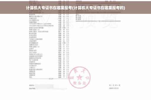 计算机大专证书在哪里报考(计算机大专证书在哪里报考的)