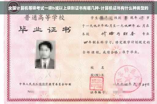 全国计算机等级考试一级b或以上级别证书有哪几种-计算机证书有什么种类型的