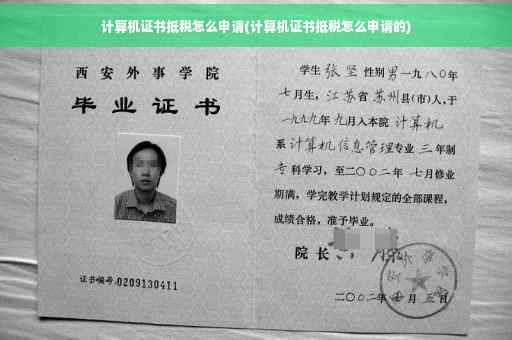 计算机证书抵税怎么申请(计算机证书抵税怎么申请的)