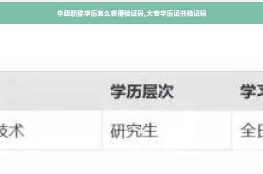 中级职称学历怎么获得验证码,大专学历证书验证码