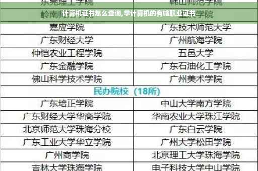 计算机证书怎么查询,学计算机的有啥职业证书