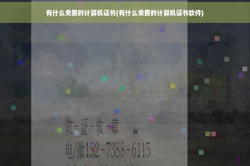 有什么免费的计算机证书(有什么免费的计算机证书软件)