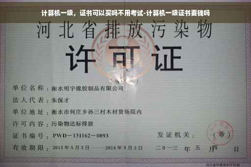 计算机一级，证书可以买吗不用考试-计算机一级证书要钱吗