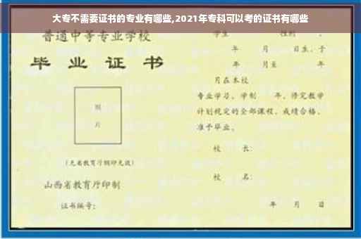 大专不需要证书的专业有哪些,2021年专科可以考的证书有哪些
