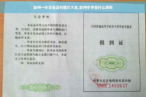 彭州一中毕业证书图片大全,彭州中学是什么级别