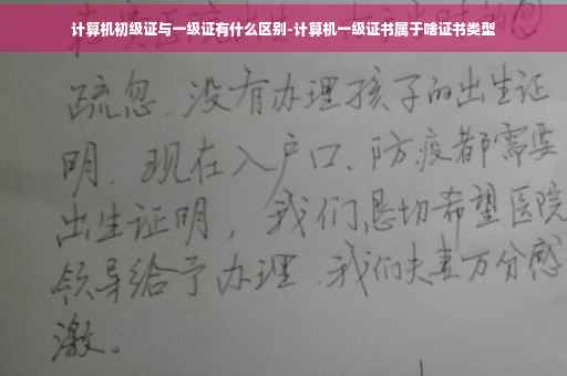 计算机初级证与一级证有什么区别-计算机一级证书属于啥证书类型