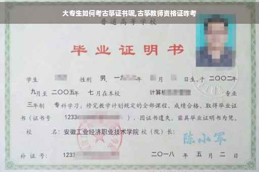 大专生如何考古筝证书呢,古筝教师资格证咋考
