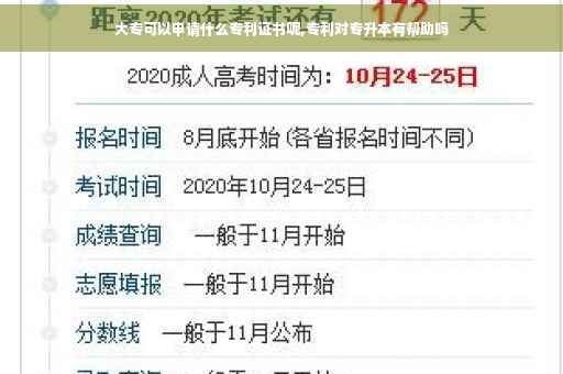 大专可以申请什么专利证书呢,专利对专升本有帮助吗
