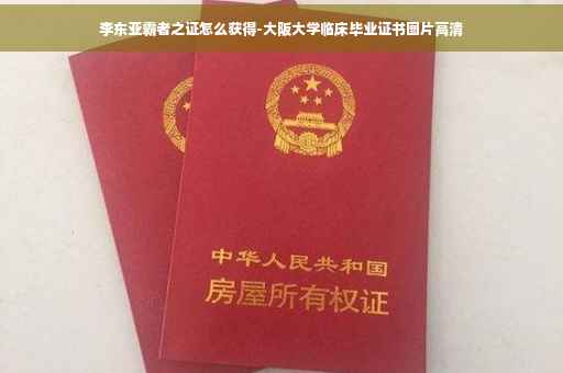 李东亚霸者之证怎么获得-大阪大学临床毕业证书图片高清