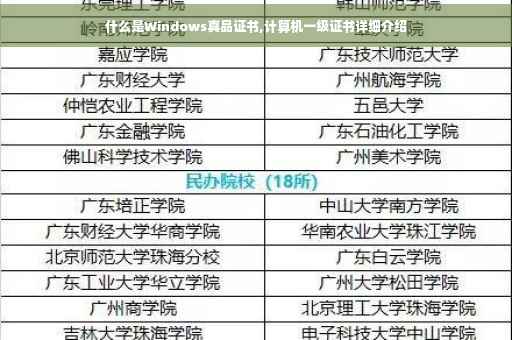 什么是Windows真品证书,计算机一级证书详细介绍