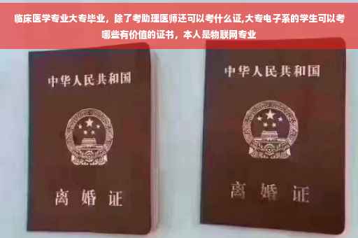 临床医学专业大专毕业，除了考助理医师还可以考什么证,大专电子系的学生可以考哪些有价值的证书，本人是物联网专业
