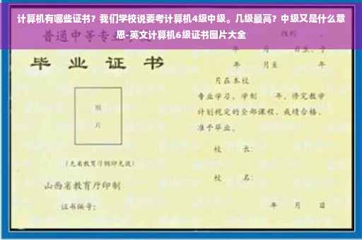 计算机有哪些证书？我们学校说要考计算机4级中级。几级最高？中级又是什么意思-英文计算机6级证书图片大全