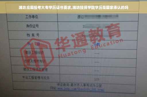 潍坊应届报考大专学历证书要求,潍坊技师学院学历是国家承认的吗
