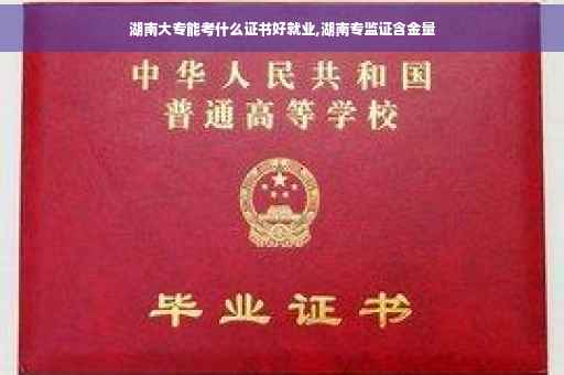 湖南大专能考什么证书好就业,湖南专监证含金量