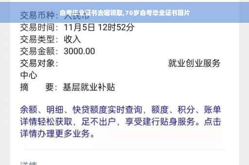 自考毕业证书去哪领取,70岁自考毕业证书图片