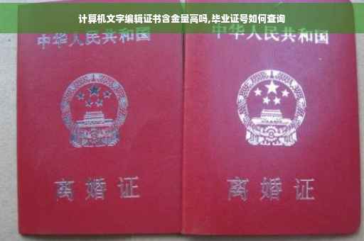 计算机文字编辑证书含金量高吗,毕业证号如何查询