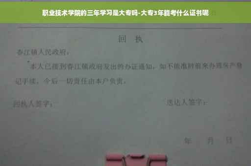 职业技术学院的三年学习是大专吗-大专3年能考什么证书呢