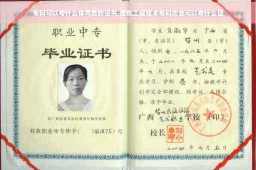 专科可以考什么体育类的证书,建筑工程技术专科毕业可以考什么证