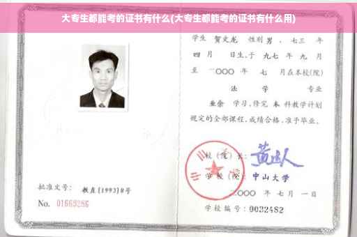 大专生都能考的证书有什么(大专生都能考的证书有什么用)
