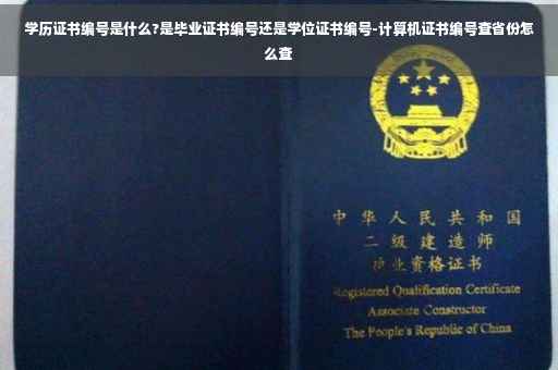 学历证书编号是什么?是毕业证书编号还是学位证书编号-计算机证书编号查省份怎么查