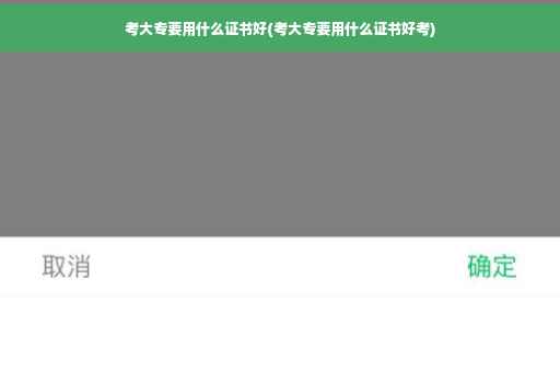 考大专要用什么证书好(考大专要用什么证书好考)