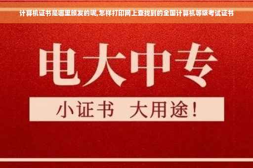 计算机证书是哪里颁发的呢,怎样打印网上查找到的全国计算机等级考试证书