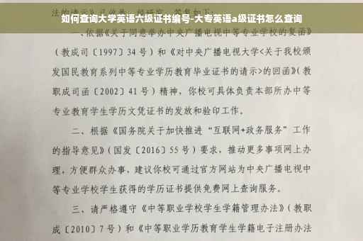 如何查询大学英语六级证书编号-大专英语a级证书怎么查询