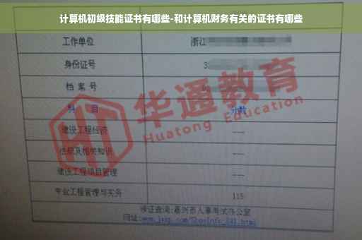 计算机初级技能证书有哪些-和计算机财务有关的证书有哪些