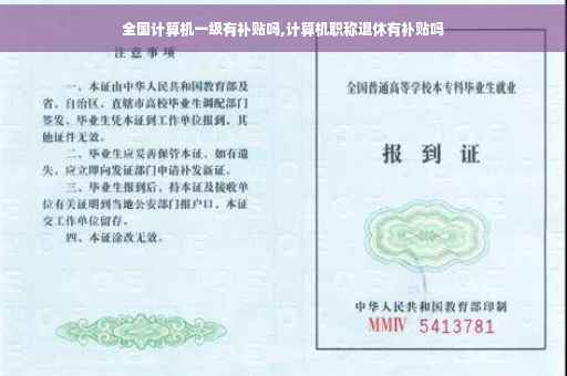 全国计算机一级有补贴吗,计算机职称退休有补贴吗