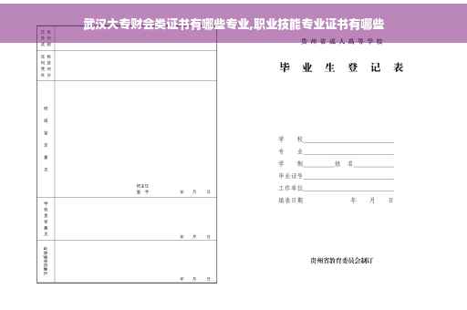 武汉大专财会类证书有哪些专业,职业技能专业证书有哪些