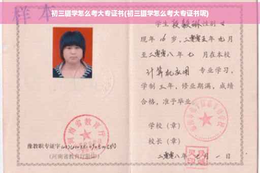 初三辍学怎么考大专证书(初三辍学怎么考大专证书呢)