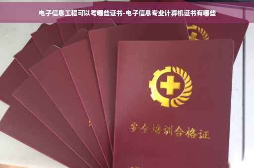 电子信息工程可以考哪些证书-电子信息专业计算机证书有哪些