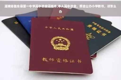 湖南省衡东县第一中学高中毕业证样本,本人高中毕业，想去公办小学教书，该怎么办