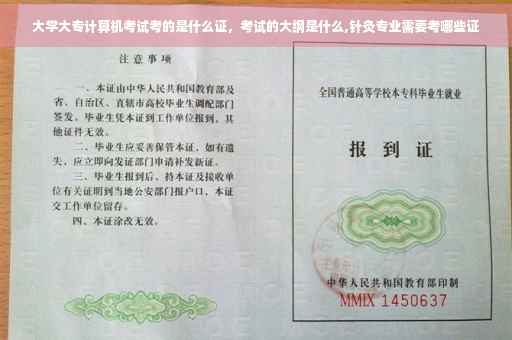 大学大专计算机考试考的是什么证，考试的大纲是什么,针灸专业需要考哪些证