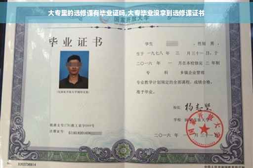 大专里的选修课有毕业证吗,大专毕业没拿到选修课证书