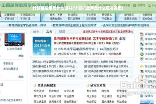 计算机应用是什么证书(计算机应用是什么证书类型)