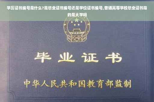 学历证书编号是什么?是毕业证书编号还是学位证书编号,普通高等学校毕业证书指的是大学吗