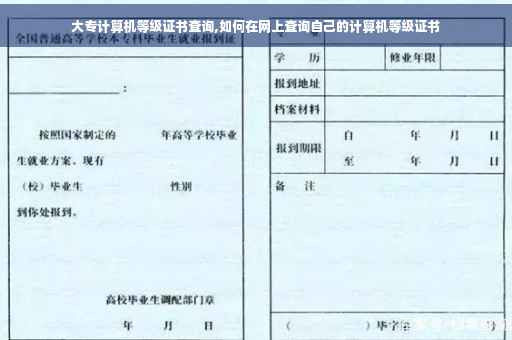 大专计算机等级证书查询,如何在网上查询自己的计算机等级证书