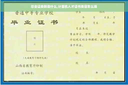 毕业证类别是什么,计算机人才证书类目怎么填