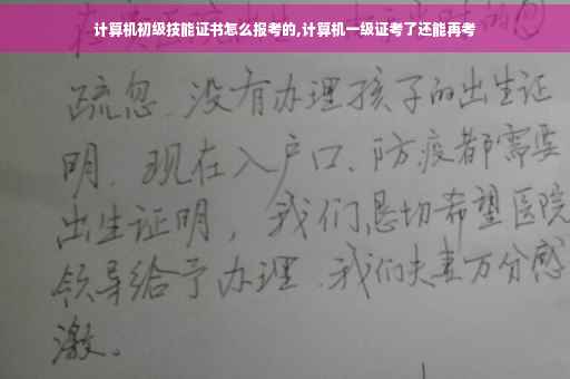 计算机初级技能证书怎么报考的,计算机一级证考了还能再考