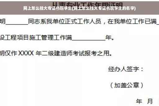 网上怎么挂大专证书啊学生(网上怎么挂大专证书啊学生的名字)
