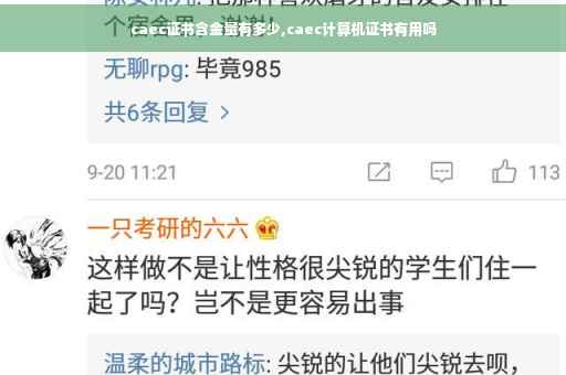 caec证书含金量有多少,caec计算机证书有用吗