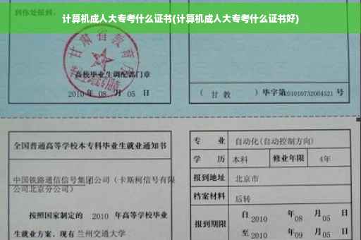计算机成人大专考什么证书(计算机成人大专考什么证书好)
