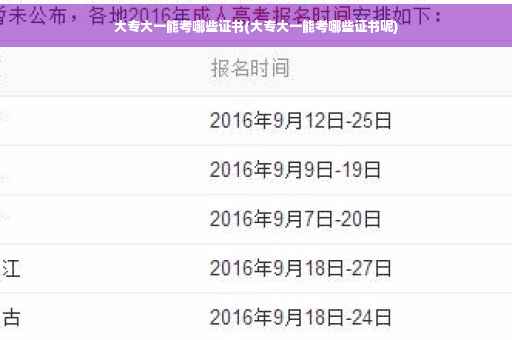 大专大一能考哪些证书(大专大一能考哪些证书呢)