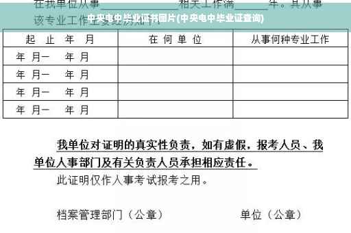中央电中毕业证书图片(中央电中毕业证查询)