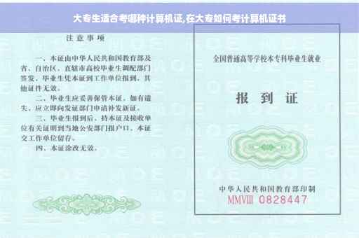 大专生适合考哪种计算机证,在大专如何考计算机证书