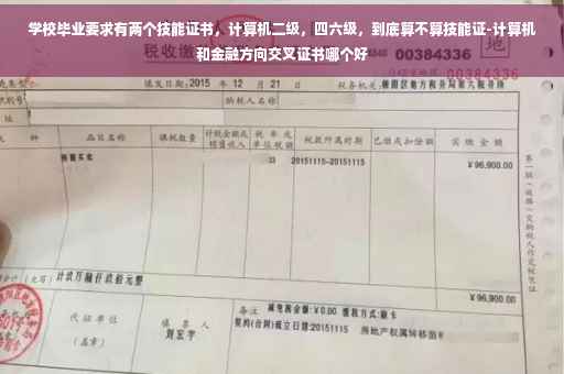 学校毕业要求有两个技能证书，计算机二级，四六级，到底算不算技能证-计算机和金融方向交叉证书哪个好
